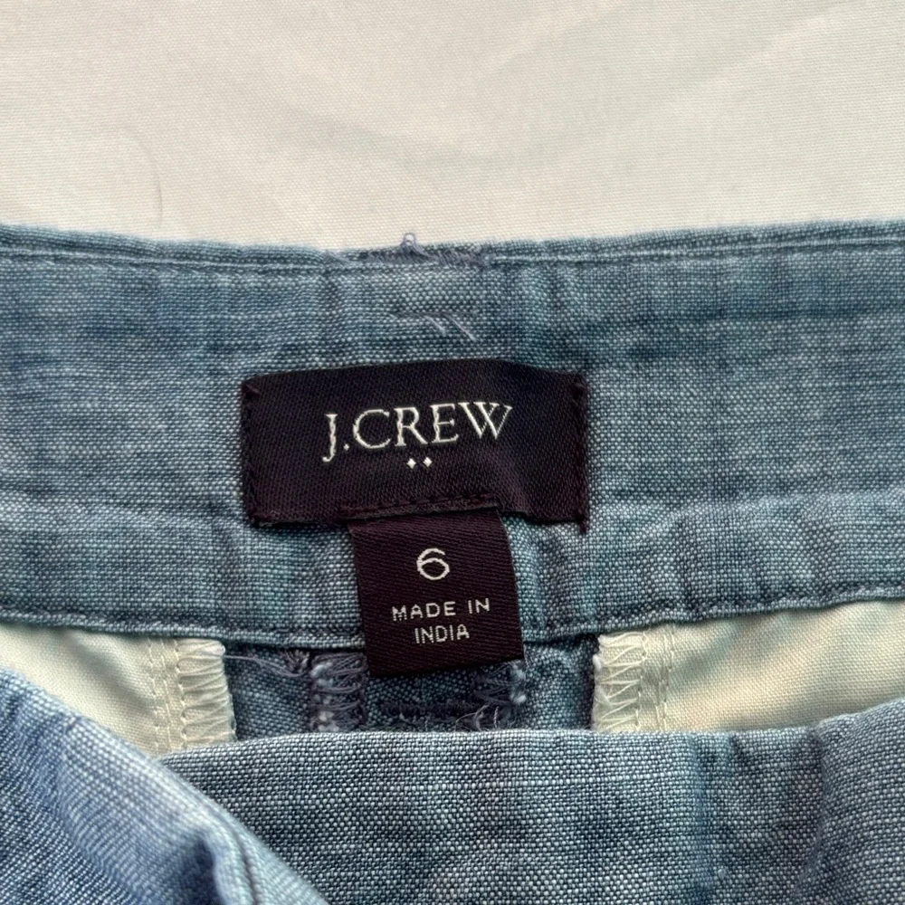 J. Crew Light Blue Chambray Scallop-Hem Shorts - Picture 2 of 6
